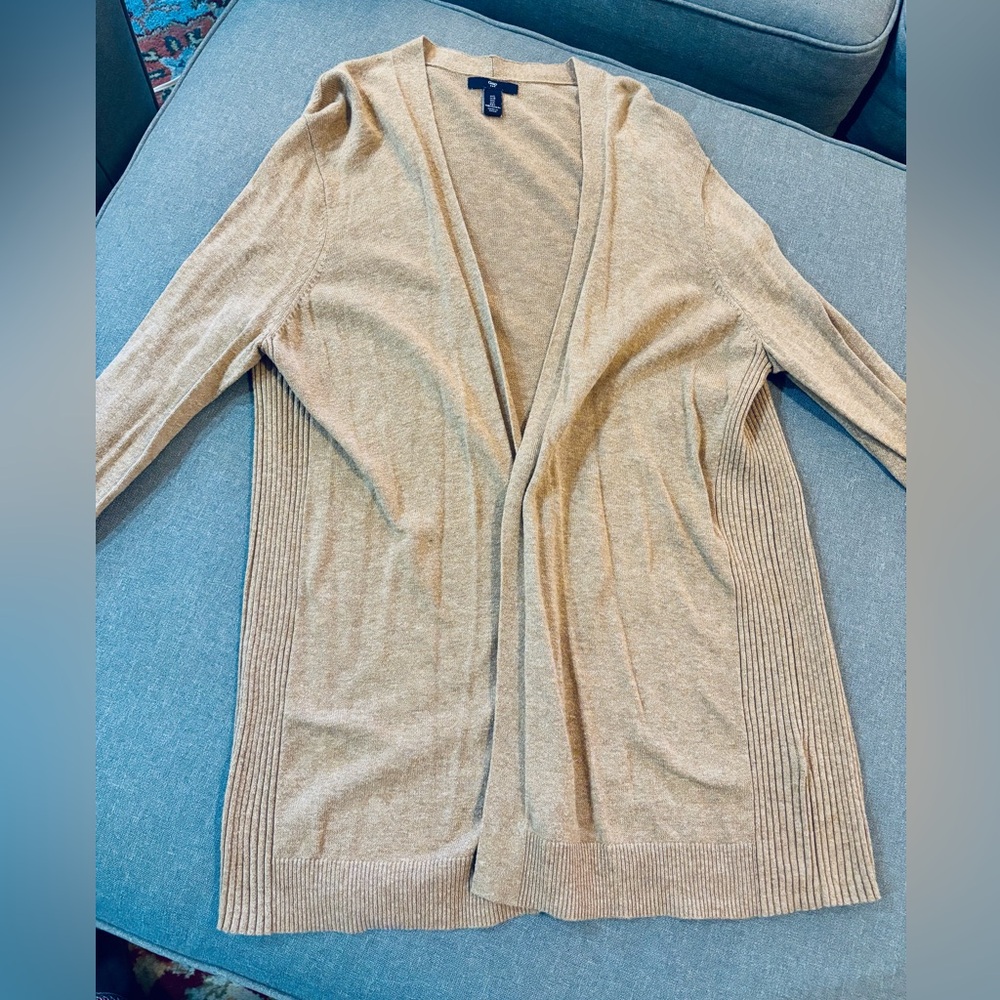 GAP Factory Tan Open Front Cardigan